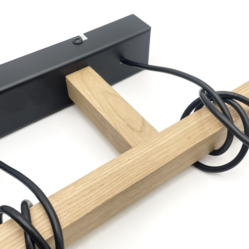 Viseči lestenec na kablu LEANDRA 3xE27/15W/230V hrast/črna