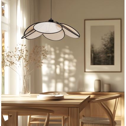 Viseči lestenec na kablu MARGARET 1xE27/40W/230V črna/bež