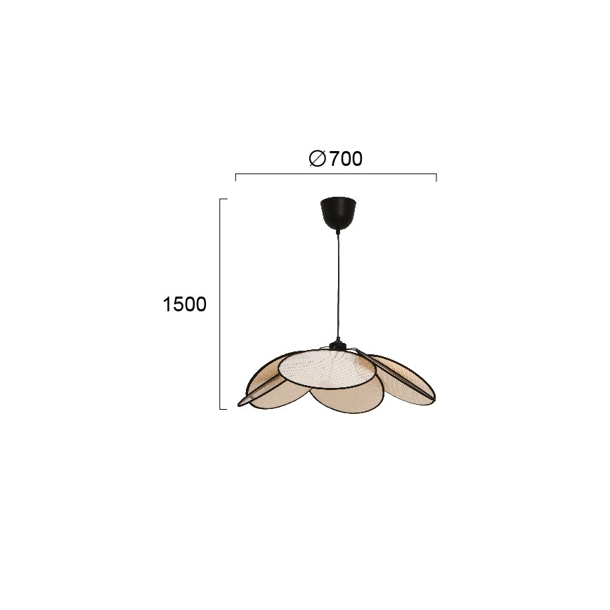 Viseči lestenec na kablu MARGARET 1xE27/40W/230V črna/bež