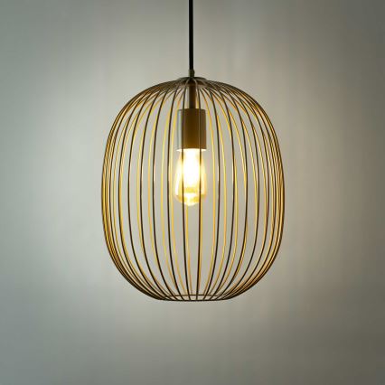 Viseči lestenec na kablu OVELLA 1xE27/15W/230V, Ø 34 cm, bež