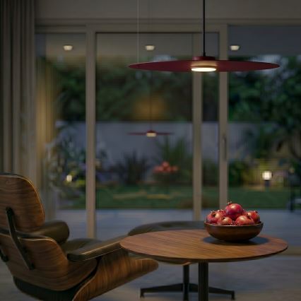 Viseči lestenec na kablu PIATTO 1xGX53/15W/230V premer 55 cm bordo
