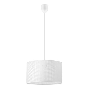 Viseči lestenec na kablu SIRJA PLISADO 1xE27/15W/230V premer 35 cm bela