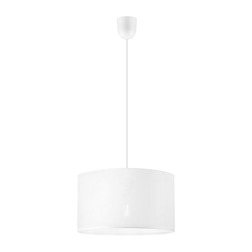 Viseči lestenec na kablu SIRJA PLISADO 1xE27/15W/230V premer 35 cm bela