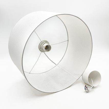 Viseči lestenec na kablu SIRJA PLISADO 1xE27/15W/230V premer 35 cm bela