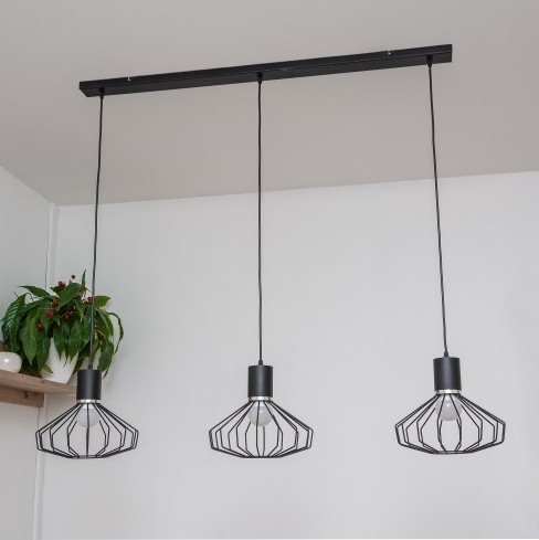 Viseči lestenec na kablu SOLANO 3xE27/15W/230V črna/sijajni krom