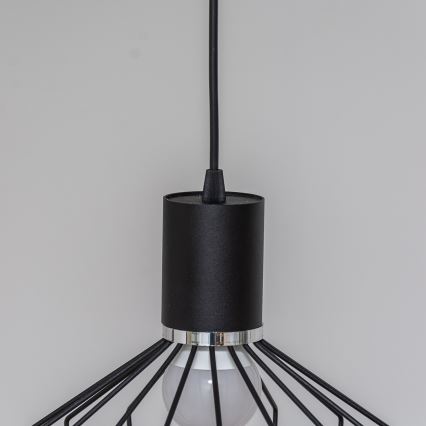 Viseči lestenec na kablu SOLANO 3xE27/15W/230V črna/sijajni krom