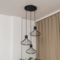 Viseči lestenec na kablu SOLANO 3xE27/15W/230V črna/sijajni krom