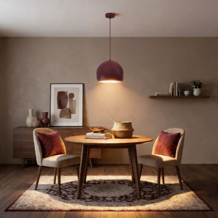 Viseči lestenec na kablu SOOL, 1×E27/15W/230V, premer 27 cm, bordo