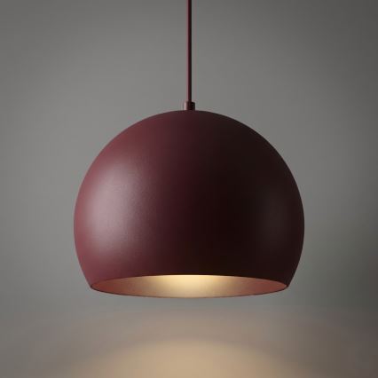 Viseči lestenec na kablu SOOL, 1×E27/15W/230V, premer 27 cm, bordo