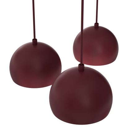 Viseči lestenec na kablu SOOL 5xE27/15W/230V bordo