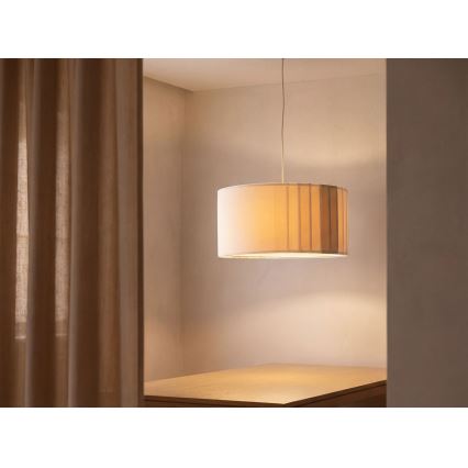 Viseči lestenec na kablu STRIPES 1xE27/60W/230V, premer 40 cm, kremne barve