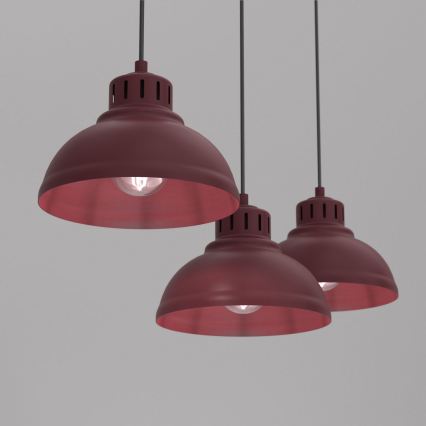 Viseči lestenec na kablu SVEN 3xE27/15W/230V, bordo