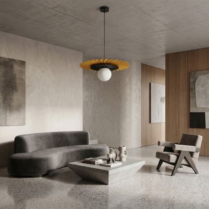 Viseči lestenec na kablu UMBRA 1xG9/8W/230V črna/oranžna