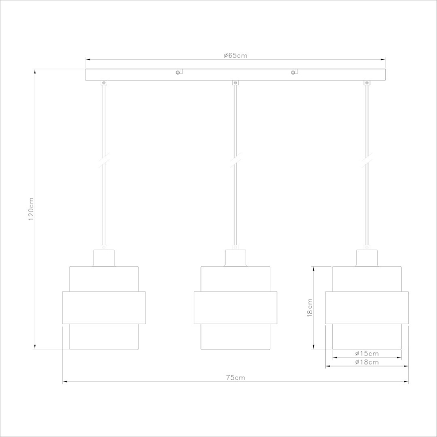 Viseči lestenec na kablu VALENTINO 3xE27/15W/230V bež/prozoren