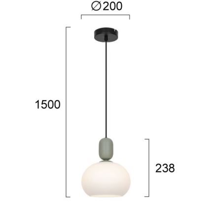 Viseči lestenec na kablu VALISIA 1xE27/40W/230V črna/olivna
