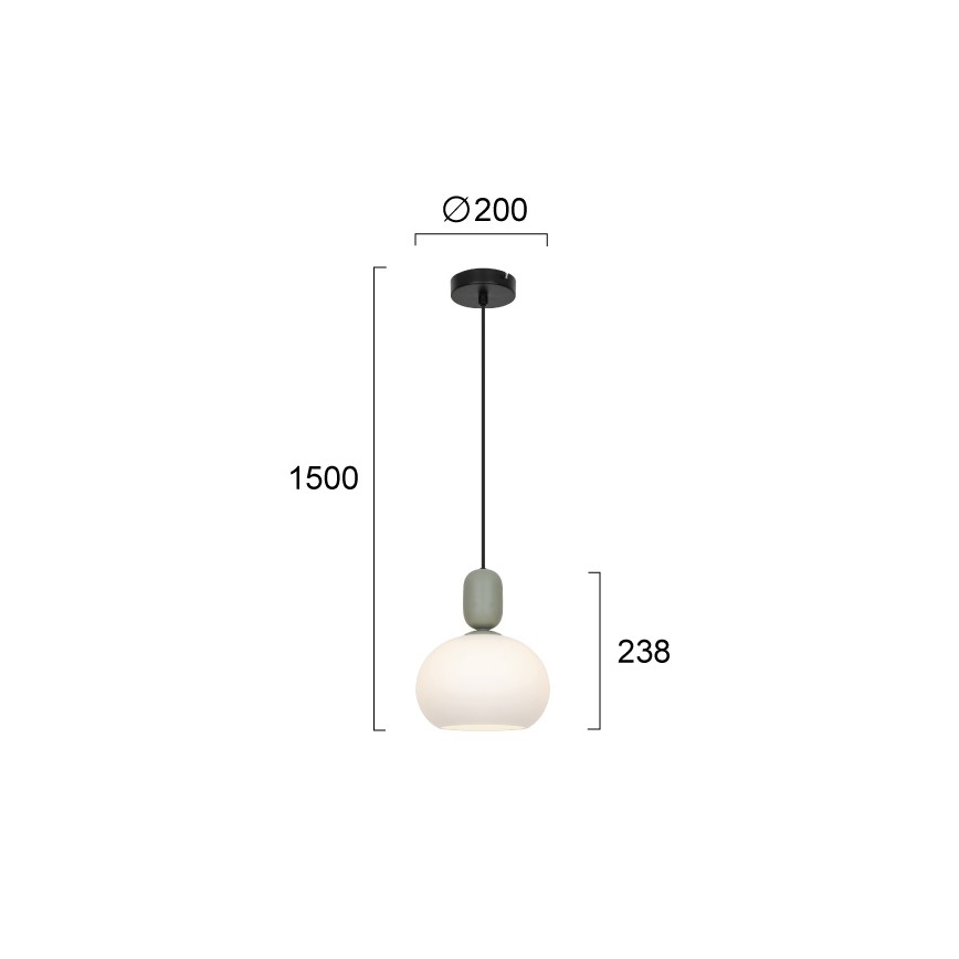 Viseči lestenec na kablu VALISIA 1xE27/40W/230V črna/olivna