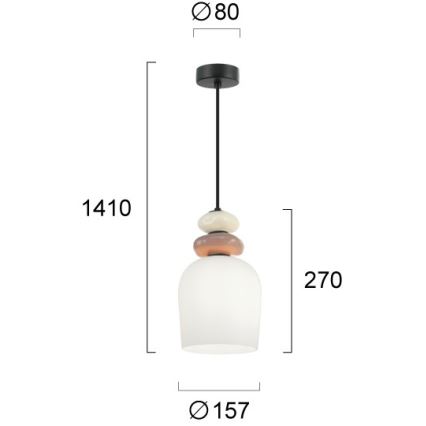 Viseči lestenec na kablu VALISIA 3xE27/40W/230V bež/olivna