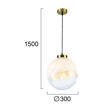 Viseči lestenec na kablu VANA 1xE27/40W/230V kremna/zlata