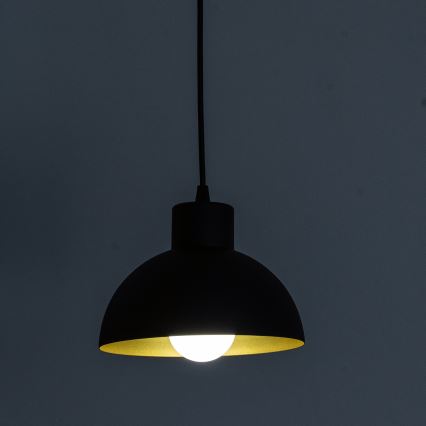 Viseči lestenec na kablu VESPER 1xE27/15W/230 premer 18 cm črna/zlata