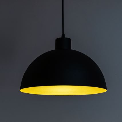 Viseči lestenec na kablu VESPER 1xE27/15W/230 premer 18 cm črna/zlata