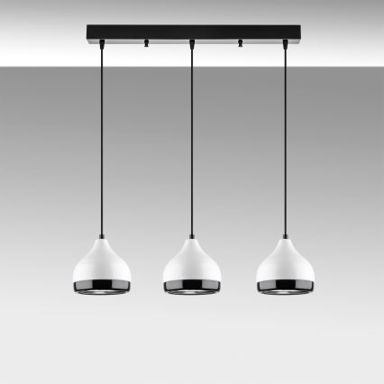 Viseči lestenec na kablu YILDO 3xE27/40W/230V bela/črna