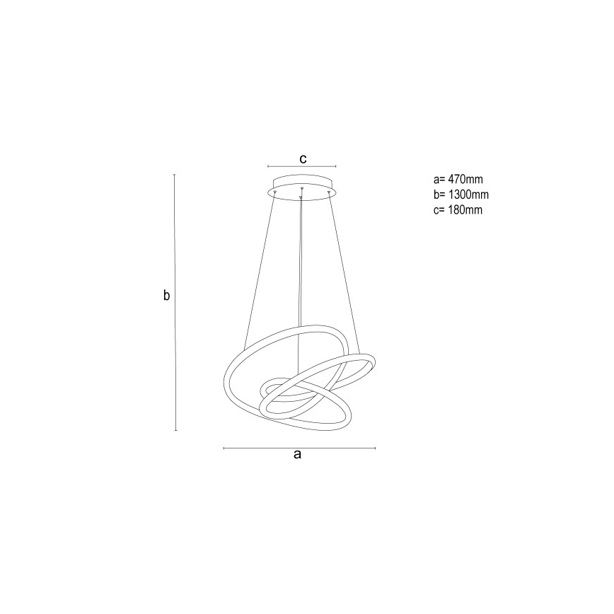 LED zatemljiv lestenec na jekleni vrvici LED/90W/230V 3000-6500K premer 47 cm z daljinskim upravljalnikom