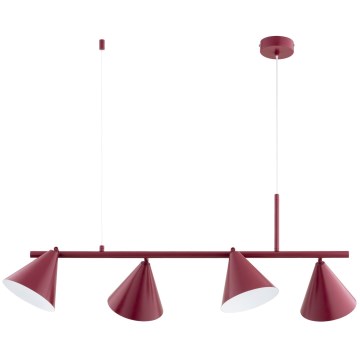 Viseči lestenec na kablu ZELTA 4xE27/15W/230V rdeč