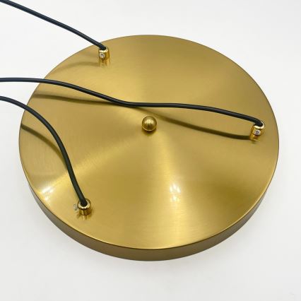 Viseči lestenec na lanku CRISTAL 3xE14/15W/230V mesing/dimno bež