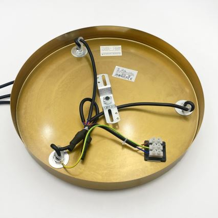 Viseči lestenec na lanku CRISTAL 3xE14/15W/230V mesing/dimno bež