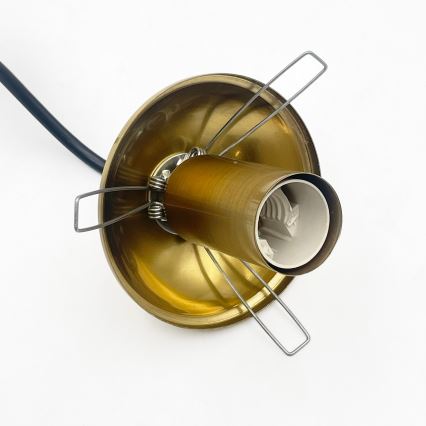 Viseči lestenec na lanku CRISTAL 3xE14/15W/230V mesing/dimno bež