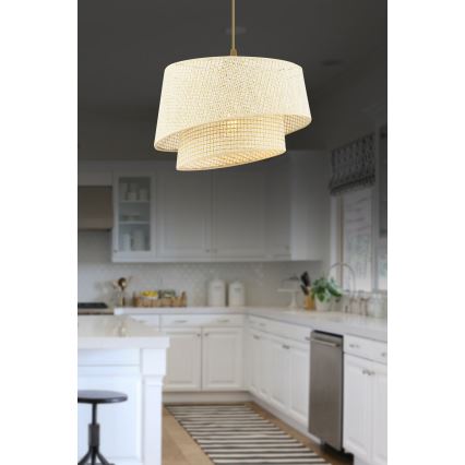 Viseči lestenec na vrvici BARETTE 1xE27/60W/230V, krem