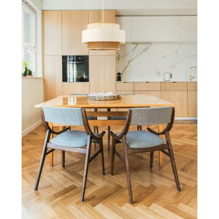 Viseči lestenec na vrvici BOHO 1xE27/60W/230V, premer 40 cm, bela/juta