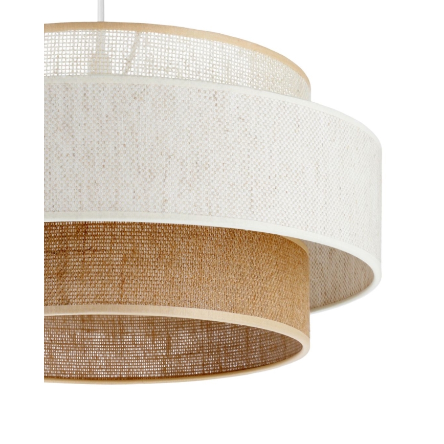 Viseči lestenec na vrvici BOHO 1xE27/60W/230V, premer 40 cm, bela/juta