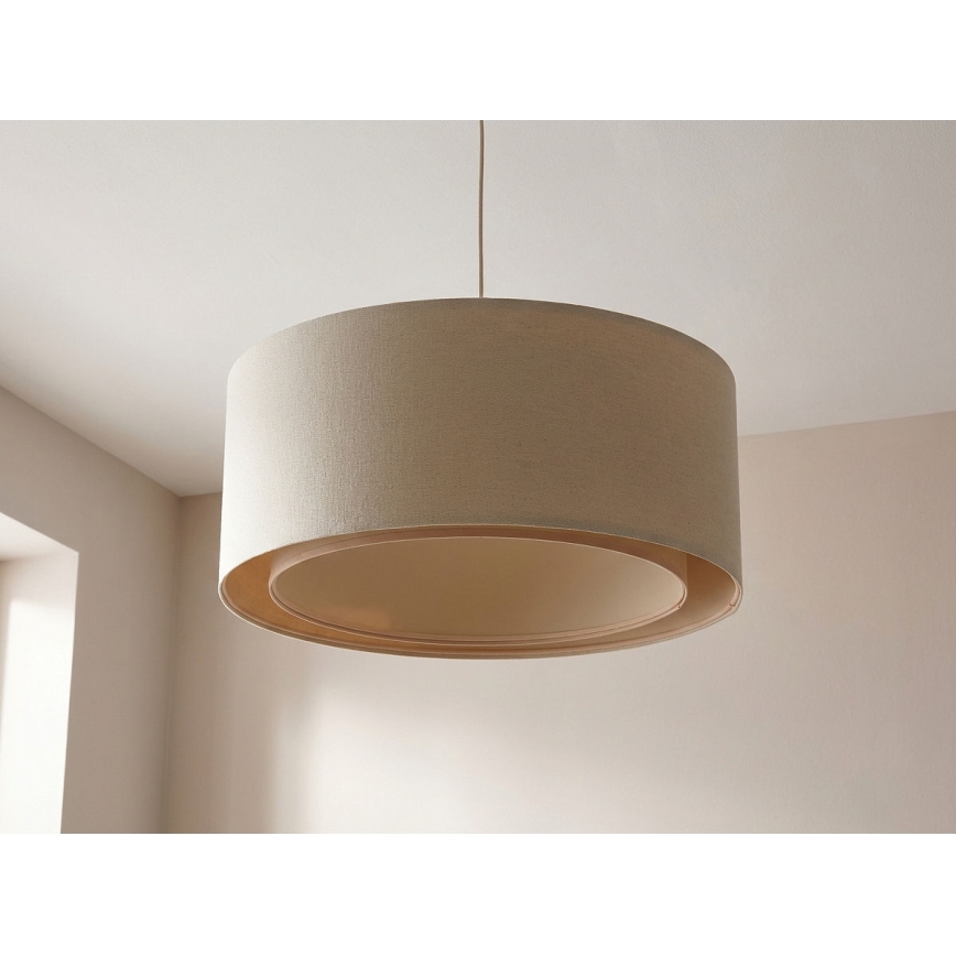 Viseči lestenec na vrvici BOHO TRINITI 1xE27/60W/230V premer 50 cm kremne barve