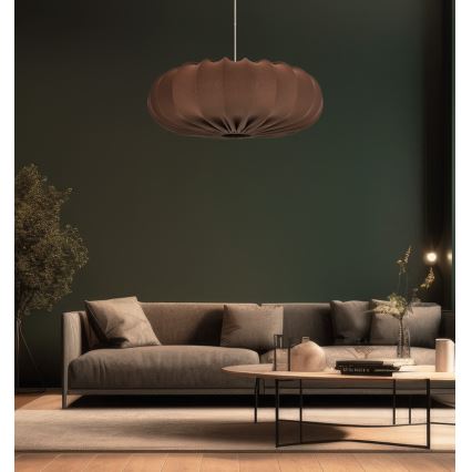 Viseči lestenec na vrvici CAFEE 1xE27/40W/230V, premer 66 cm, rjav