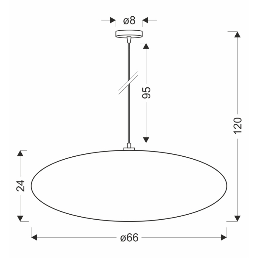 Viseči lestenec na vrvici CAFEE 1xE27/40W/230V, premer 66 cm, rjav