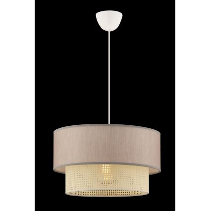 Viseči lestenec na vrvici ECHO 1xE27/60W/230V bež/kremna