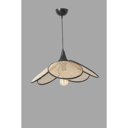 Viseči lestenec na vrvici FUME 1xE27/40W/230V, premer 45 cm, črna/bež