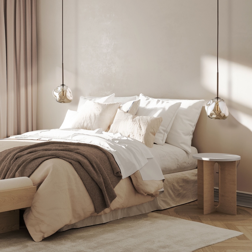 Viseči lestenec na vrvici LAVA 1xG9/8W/230V bronast/dimno bež