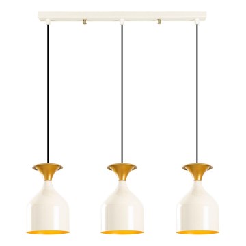 Viseči lestenec na vrvici SIVANI 3xE27/40W/230V bela/medena