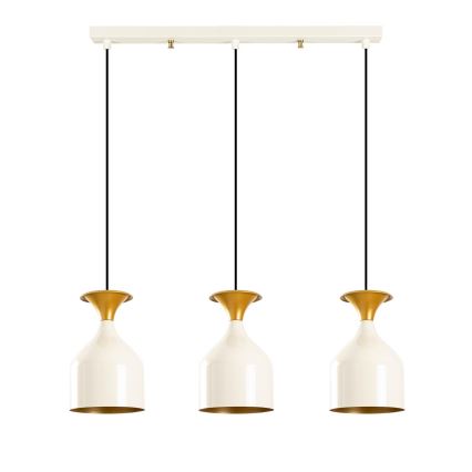 Viseči lestenec na vrvici SIVANI 3xE27/40W/230V bela/medena
