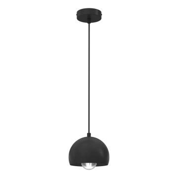 Viseči lestenec na vrvici SOOL 1×E27/15 W/230 V, premer 15 cm, črn