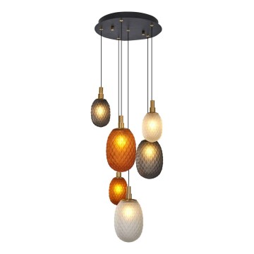 Viseči lestenec na žici CACTUS 6xG9/5W/230V bakrena/siva/bela