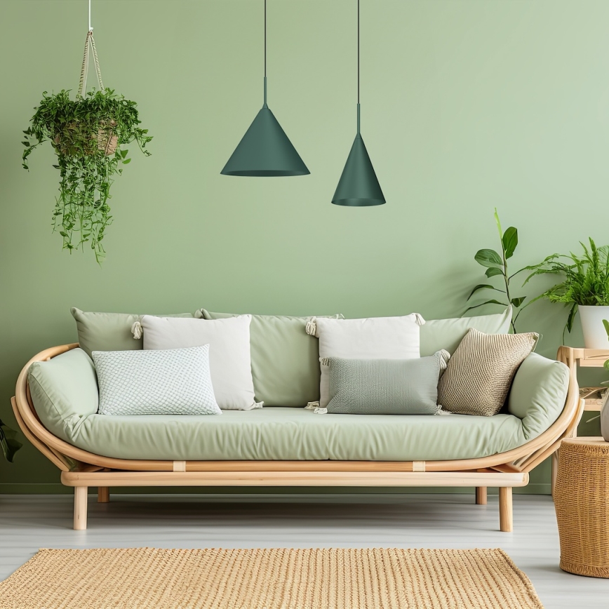 Viseči lestenec na žici CAPITAL 1xGX53/15W/230V, premer 32 cm, zelena