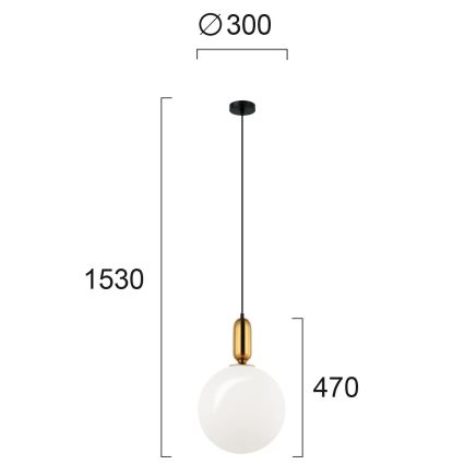 Viseči lestenec NEPTUNE 1xE27/40W/230V v zlati barvi