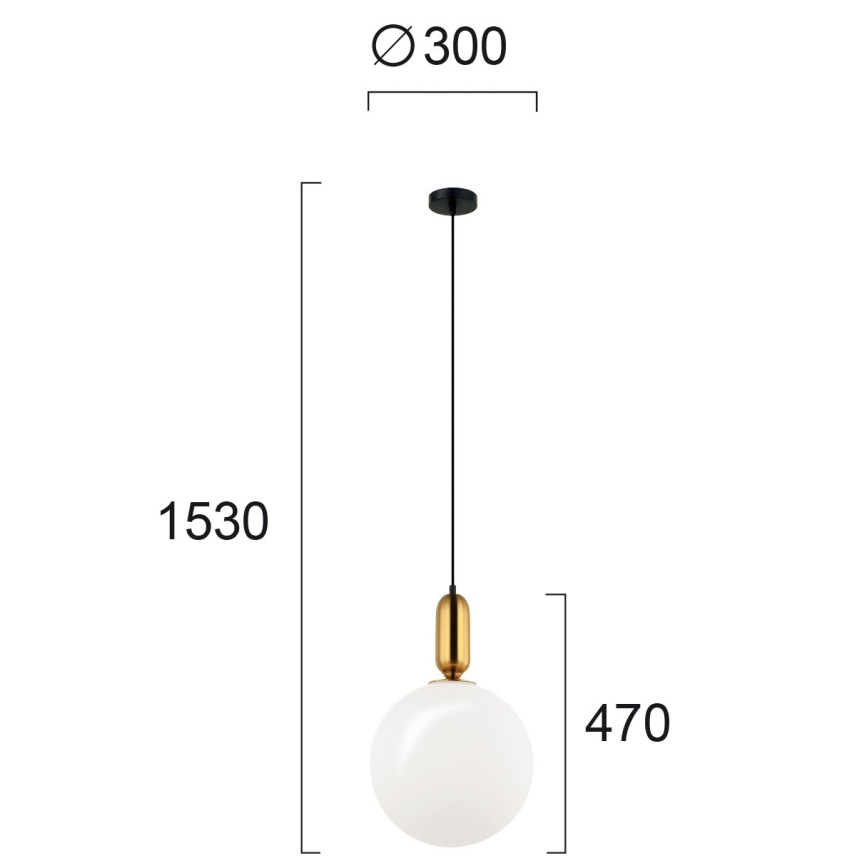 Viseči lestenec NEPTUNE 1xE27/40W/230V v zlati barvi