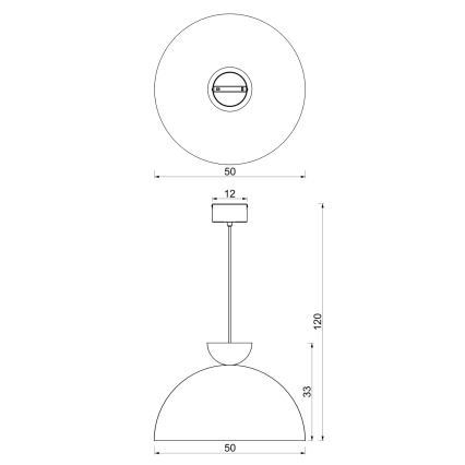 Viseči lestenec NEVIS 1xE27/15W/230V, premer 50 cm, rjav