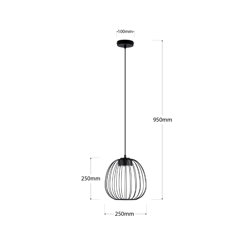 Viseči lestenec OVELLA 1xGX53/10W/230V, premer 25 cm, črna