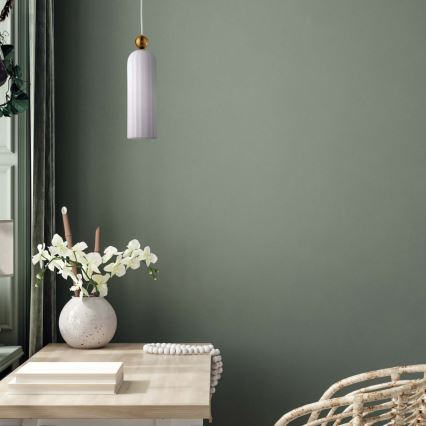 Viseči lestenec PIEGA na kablu 1xE14/40W/230V medenina/bela