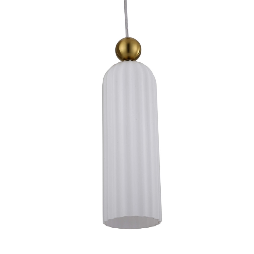 Viseči lestenec PIEGA na kablu 1xE14/40W/230V medenina/bela